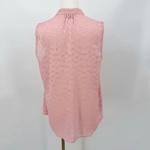 Ann Taylor Petite Sleeveless Blouse MP Pink Relaxed Lightweight Work Office Chic - Picture 2 of 11